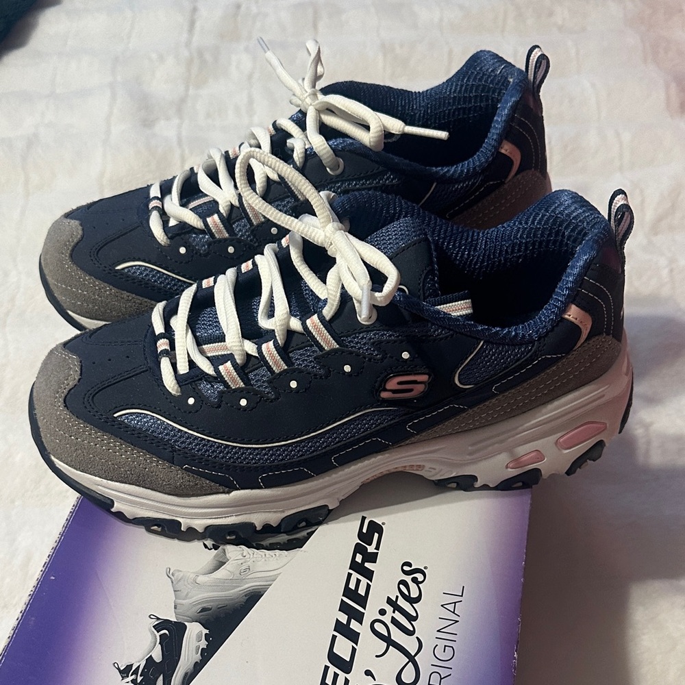 Skechers Blue and Gray Athletic Shoes